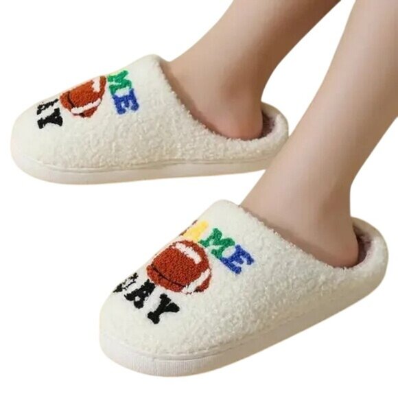 2/$30 NEW Football Size 8 Game Day Superbowl Slippers - Picture 10 of 11